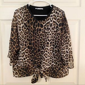 Zara Leopard Print Blouse 